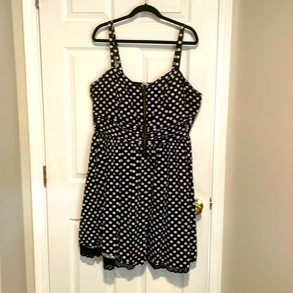 American Rag fit and flare polka sleeveless 3X